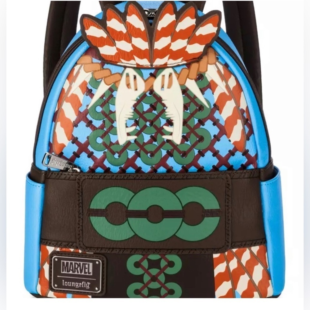 NWT LOUNGEFLY BLACK PANTHER; WAKANDA FOREVER NAMOR MINI BACKPACK & DISNEY EARS - Picture 2 of 12
